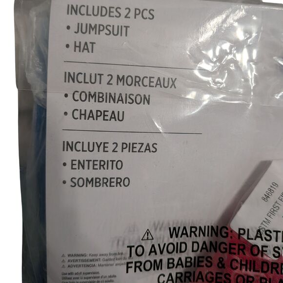 🔥 First Fireman Premier Pompier Baby Costume Infant 6-12 Months Jumpsuit Hat - Picture 5 of 5